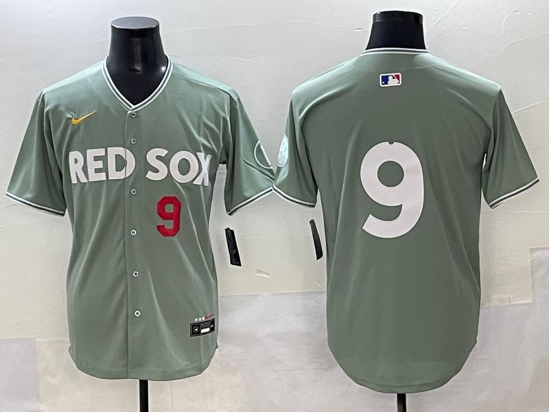 Men 2025 Boston Red Sox #9 No Name Light Green Joint Name Nike MLB Jersey style 5